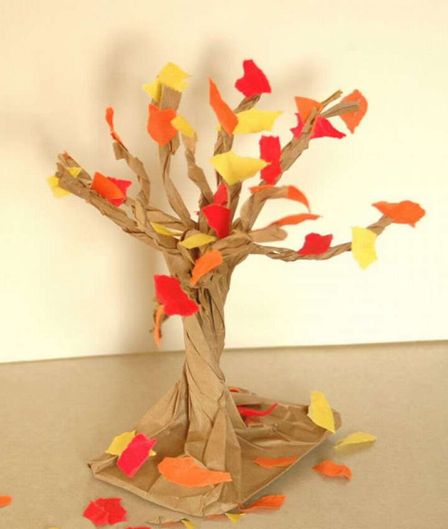 Цветочное дерево из гофрированной бумаги