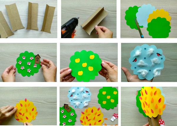 Как сделать дерево из картона, чтобы оно стояло: фото пошагово