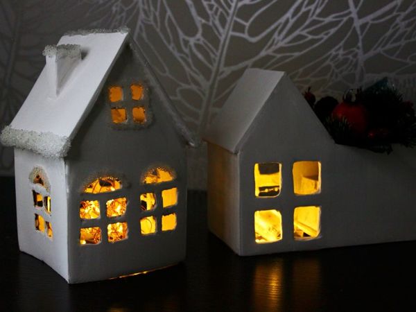 Мк зимний домик 😍🎄 Новогодние поделки своими руками. Домик из картона Ра | Instagram