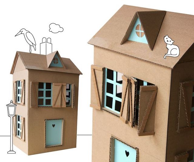 Как сделать дом из картона для детей