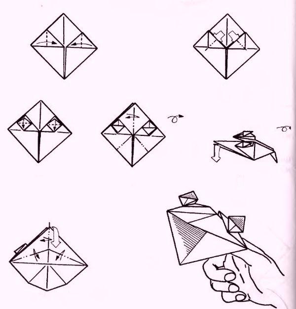 Прыгающая лягушка из бумаги. Вариант 2. Оригами лягушка. Diy из бумаги А4