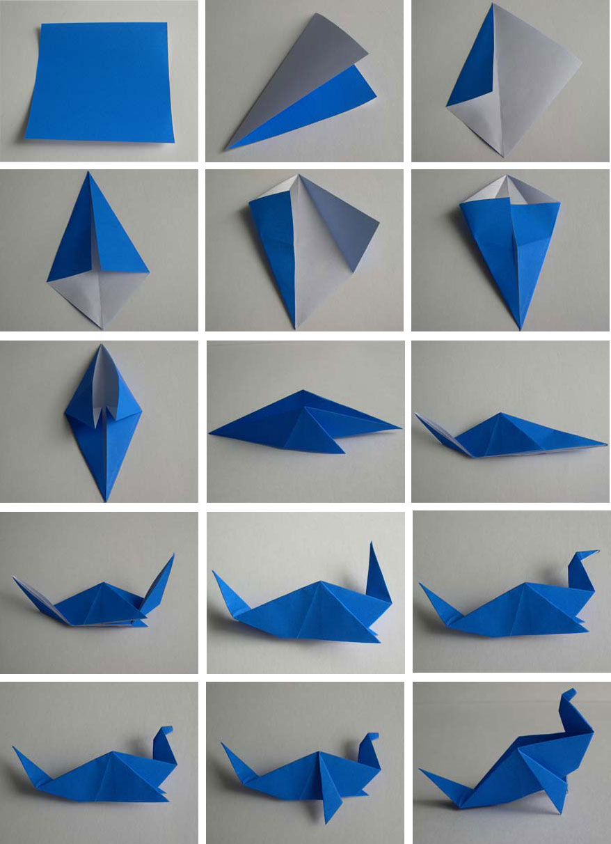 Журавлик в технике оригами