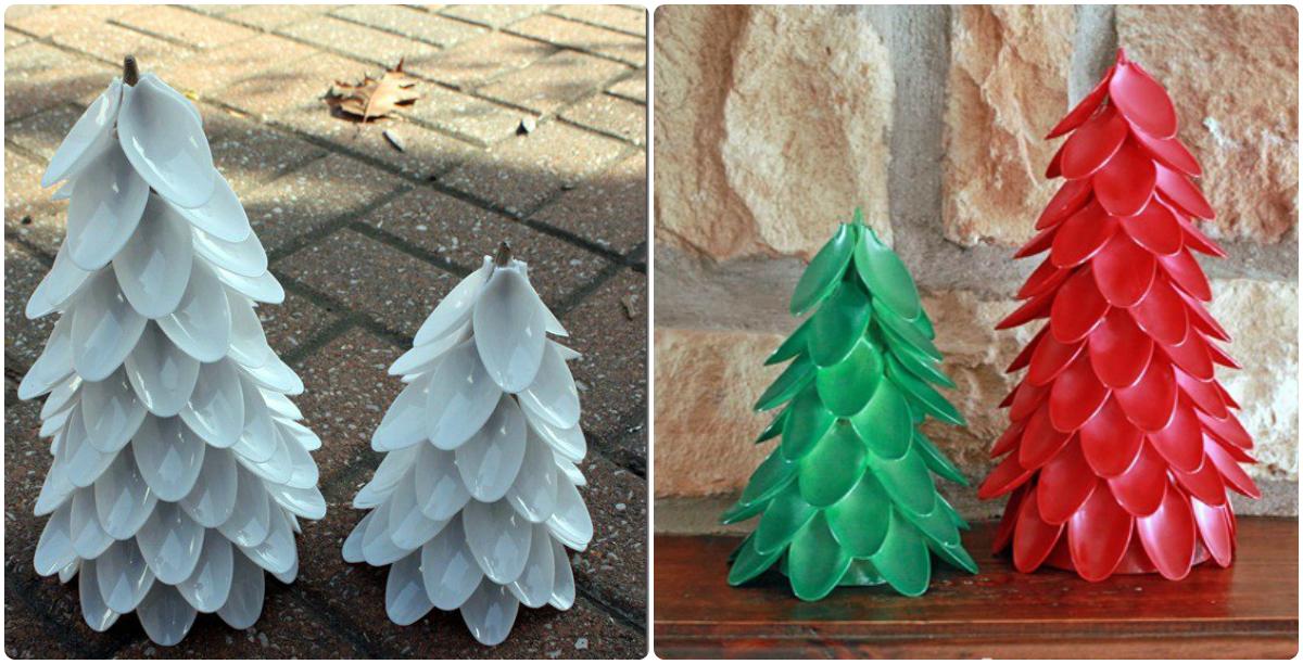 Как сделать новогоднюю елку из одноразовых вилок?
