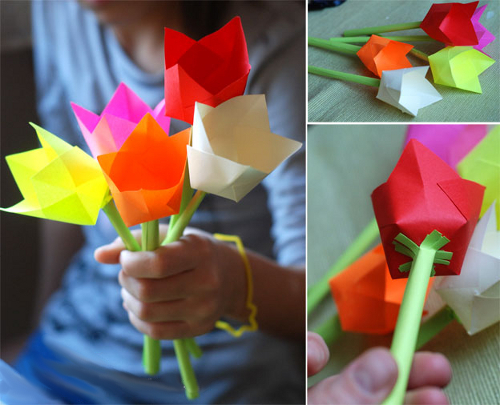 1. Простые цветы из бумаги: используем принцип спирали